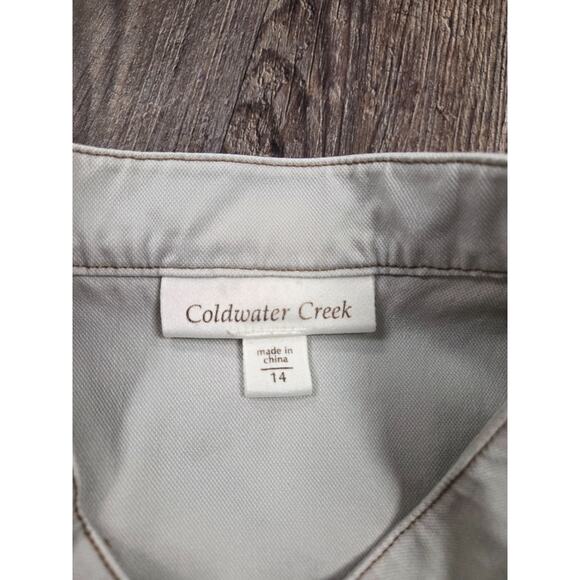 Coldwater Creek Women's Canvas-Like Contrast Stitch Vest Beige Size 14 XL - Picture 2 of 4